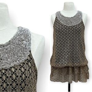 Vintage Crochet Sleeveless Top Small